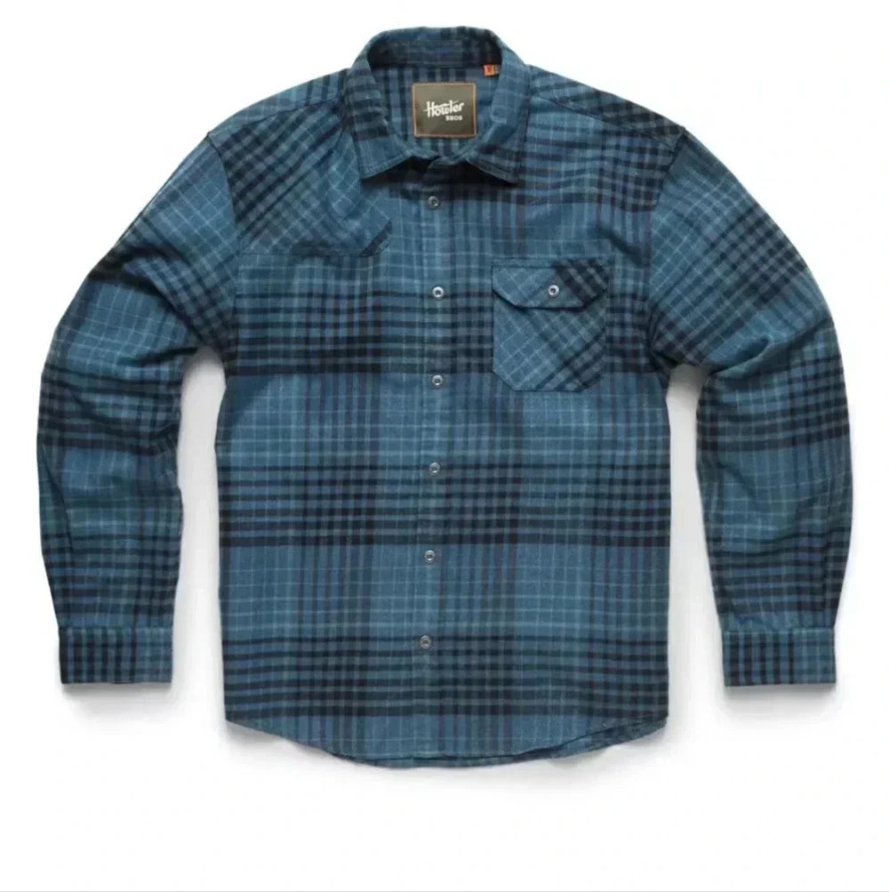 Howler Brothers Harker Flannel in Seascape Blue